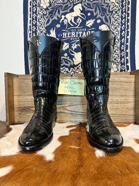 Famous Justin's Full American Alligator Cowboy Boots in Men's Size 11EE/11.5D